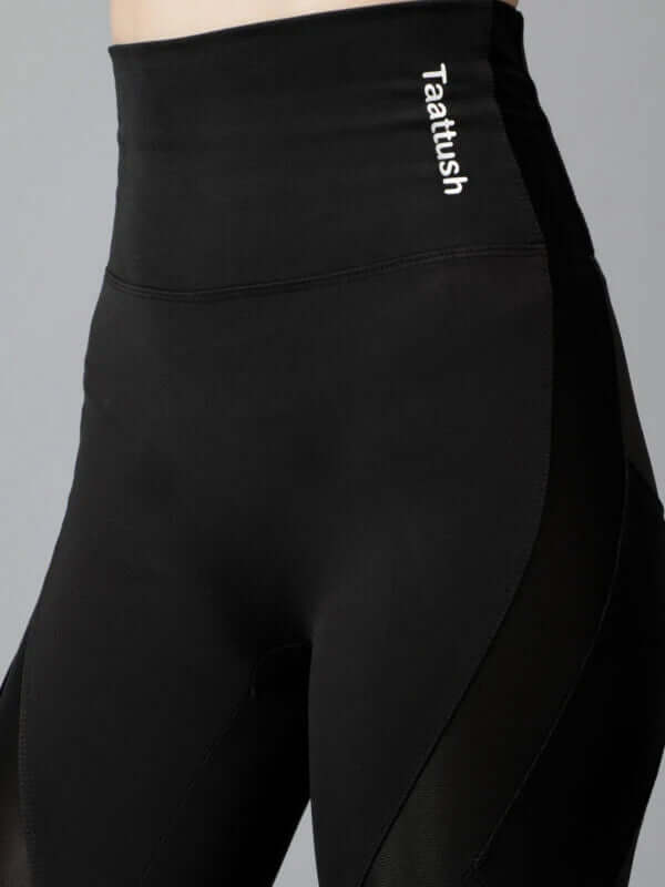 Mesh Design Butt Lifting Leggings With Two Side Pockets