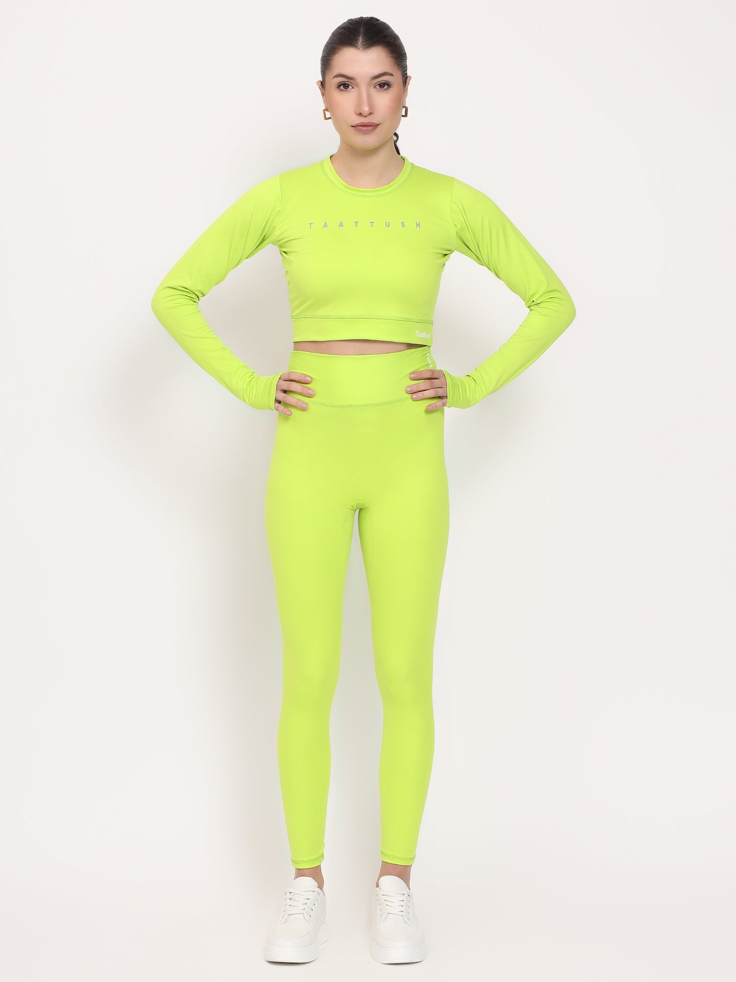 Premium Crop Top Yoga Set Yellow