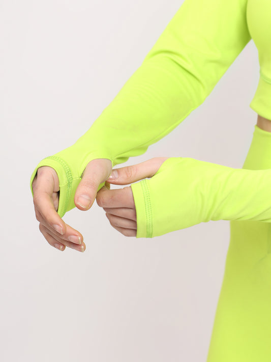 Premium Crop Top Yoga Set Yellow