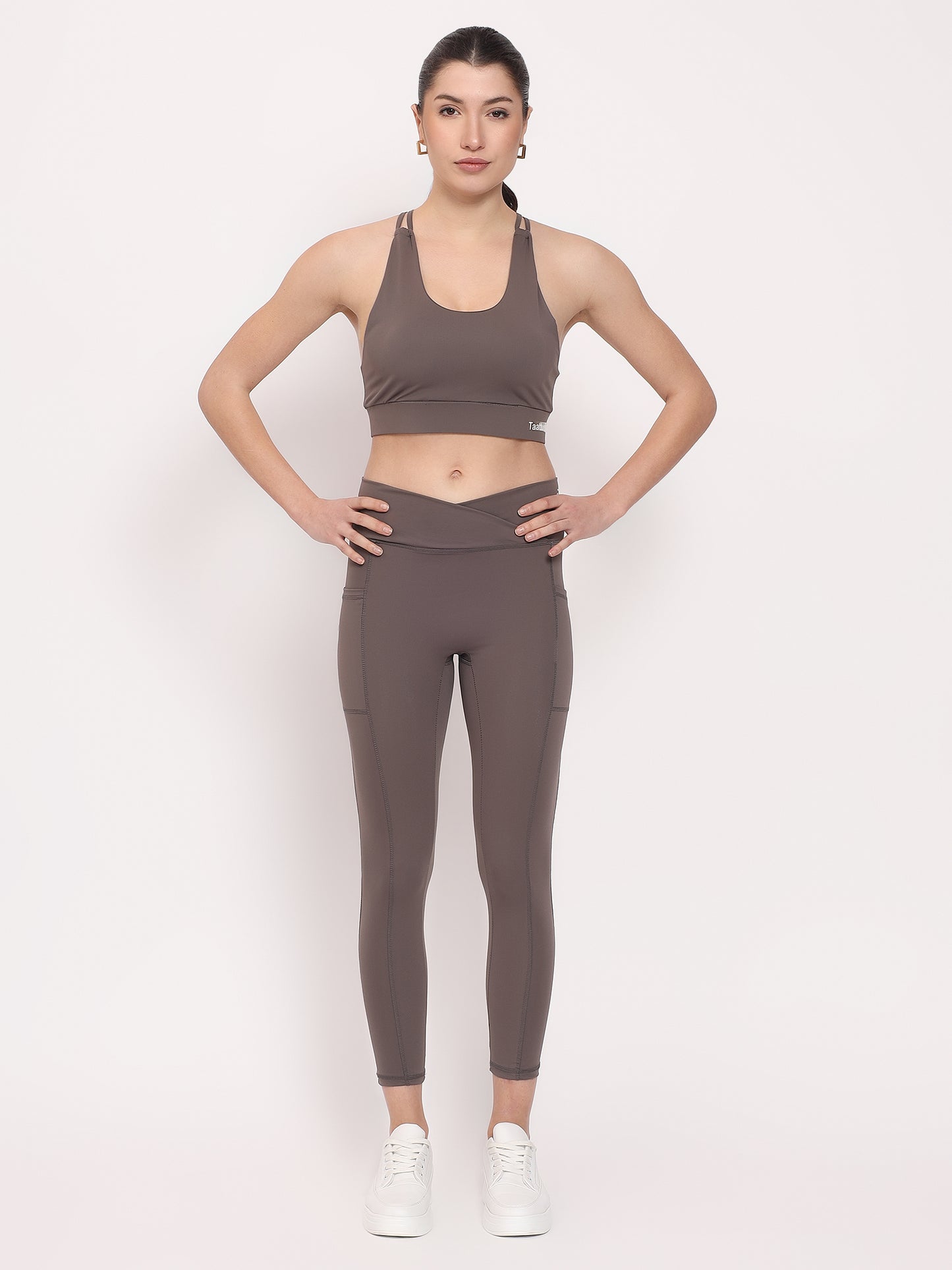Striped PowerFit Sports Bra & Pocket Leggings Set