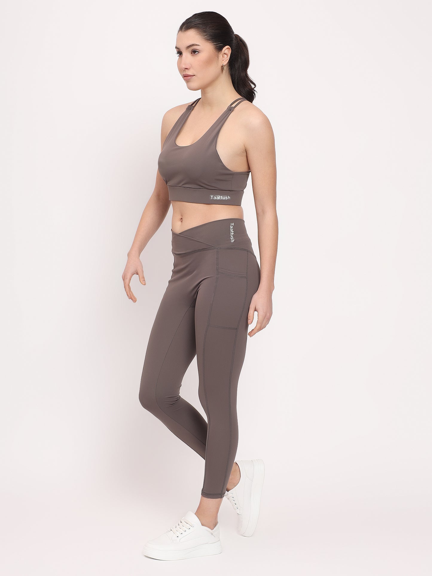 Striped PowerFit Sports Bra & Pocket Leggings Set
