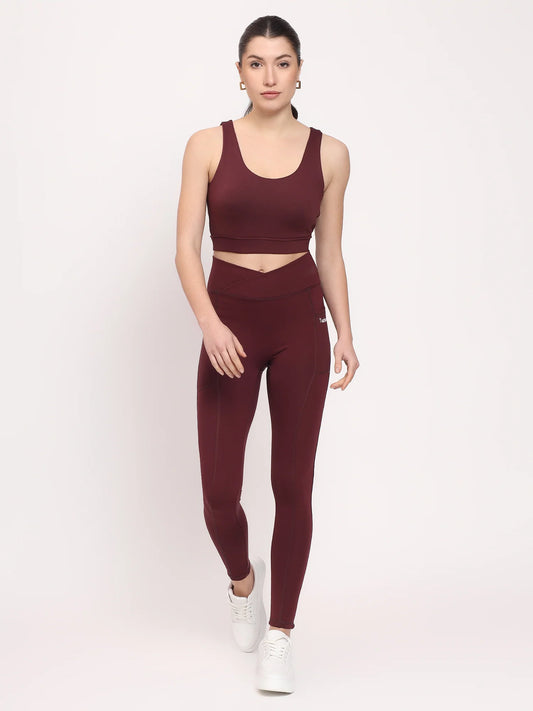 Luxe HollowBack Sexy Yoga Set Beige Brown