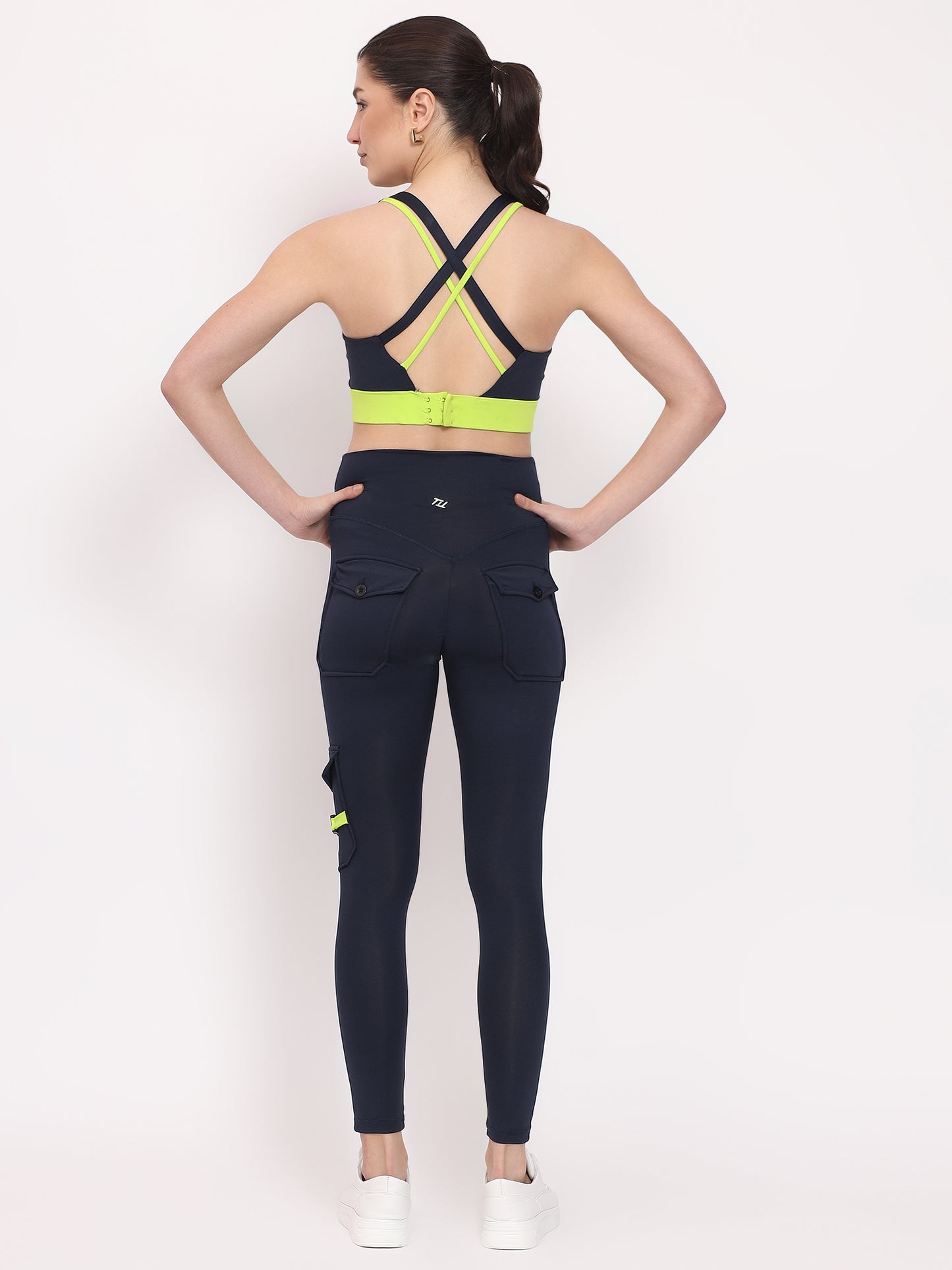 Premium Orange & Black 3-Pocket Joggers with Sports Bra Yoga Set