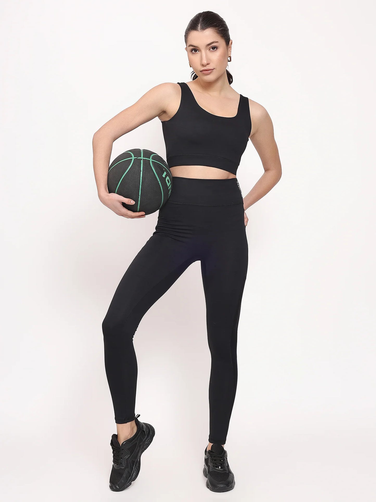 Luxe HollowBack Sexy Yoga Set Beige Black