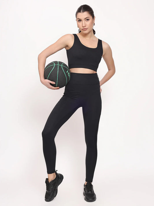 Luxe HollowBack Sexy Yoga Set Beige Black