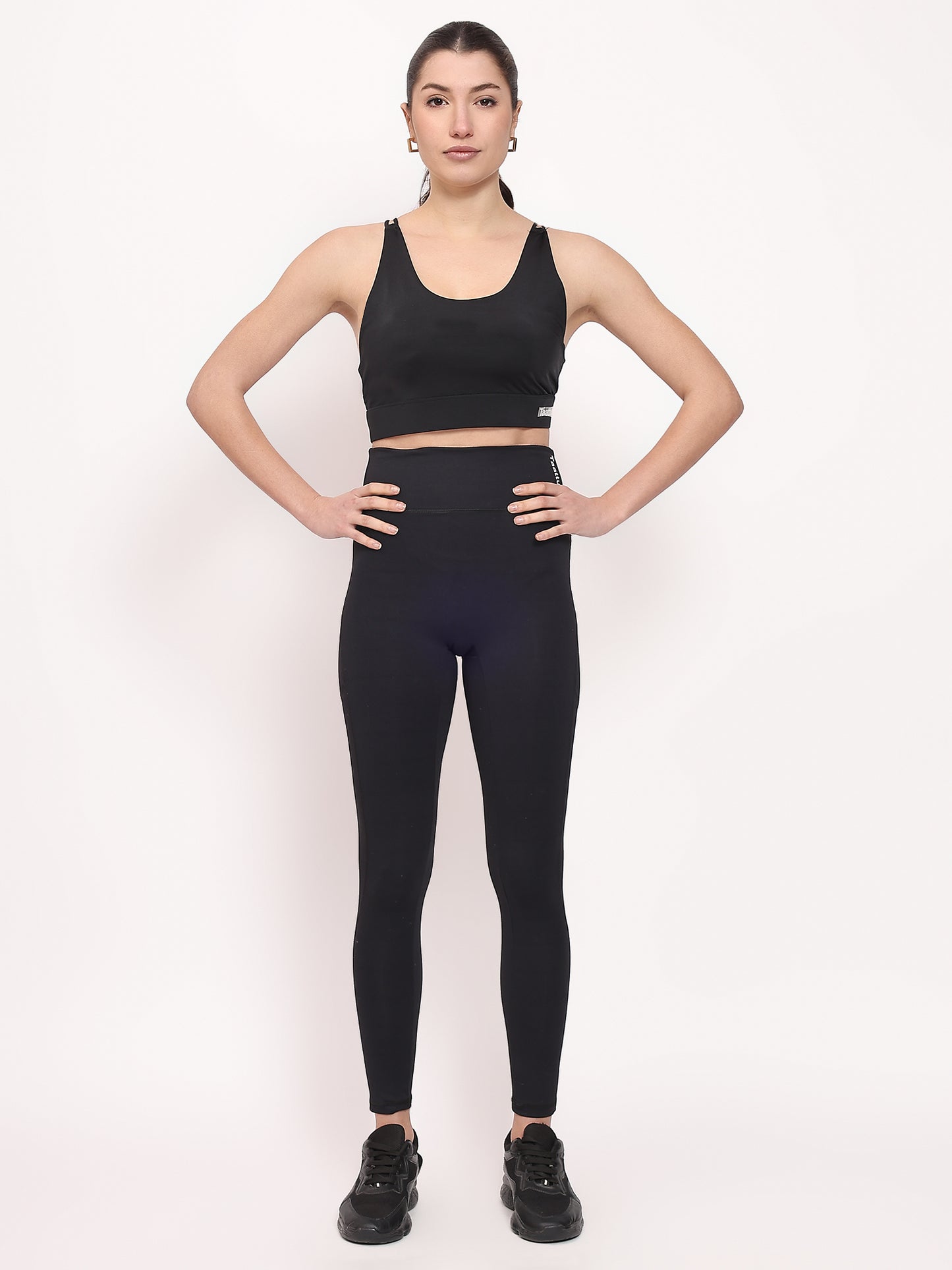 Striped PowerFit Sports Bra & Pocket Leggings Set