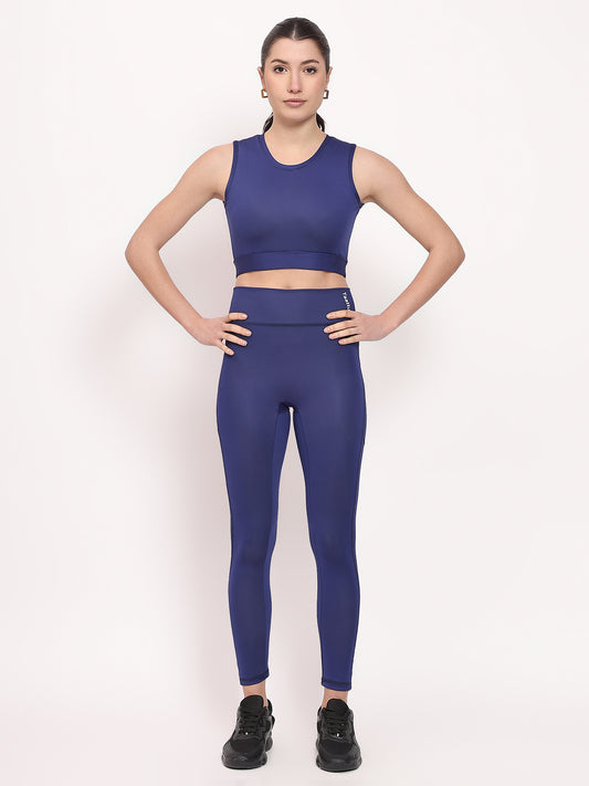 Luxe Hollow Back Sexy Yoga Set Blue