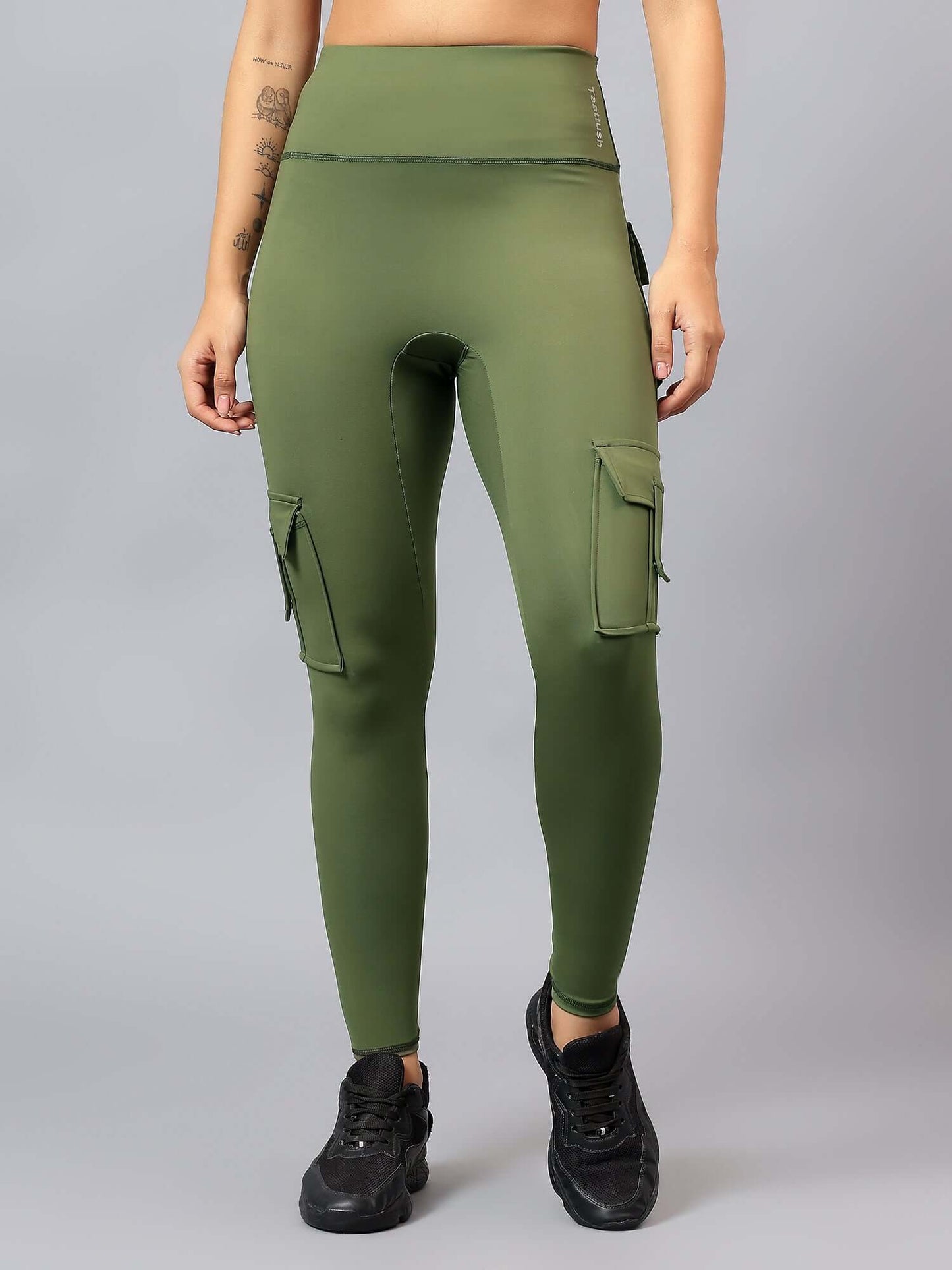 High Waist Out pocket yoga cargo joggers Workout gym booty scrunched butt Leggings push up leggings