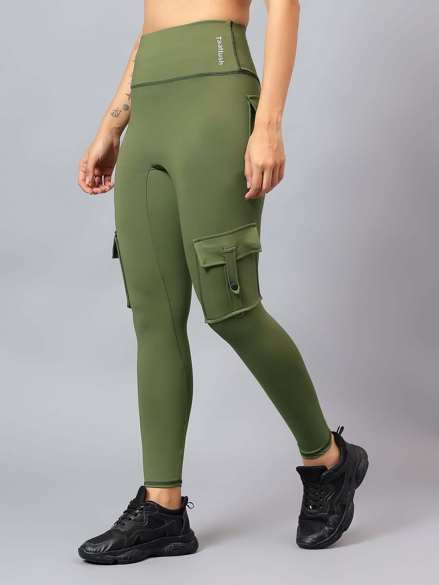 High Waist Out pocket yoga cargo joggers Workout gym booty scrunched butt Leggings push up leggings